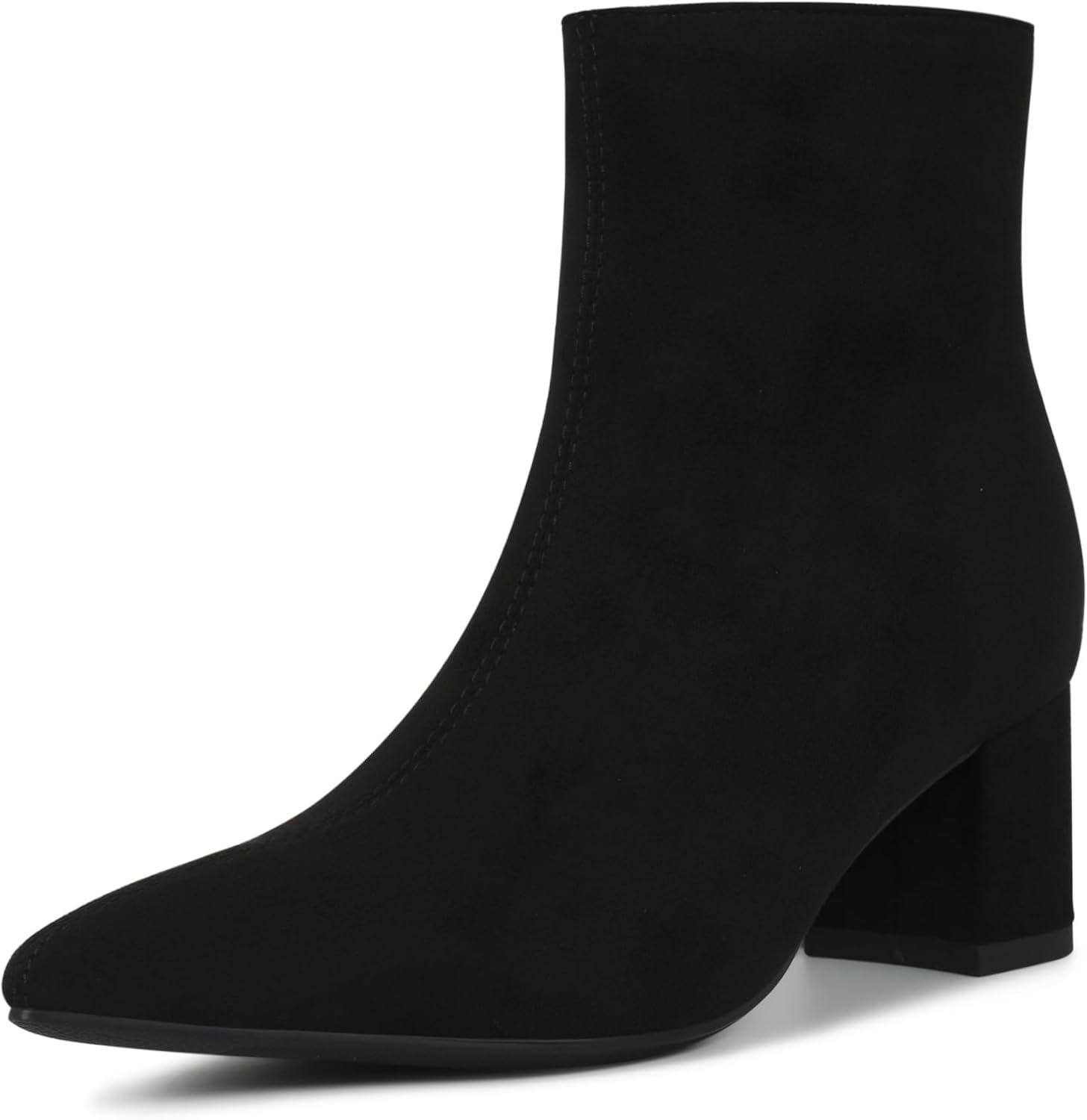 Women's Ankle Boots Pointed Toe Chunky Block Heel Short Boots for Women Low Heeled Booties