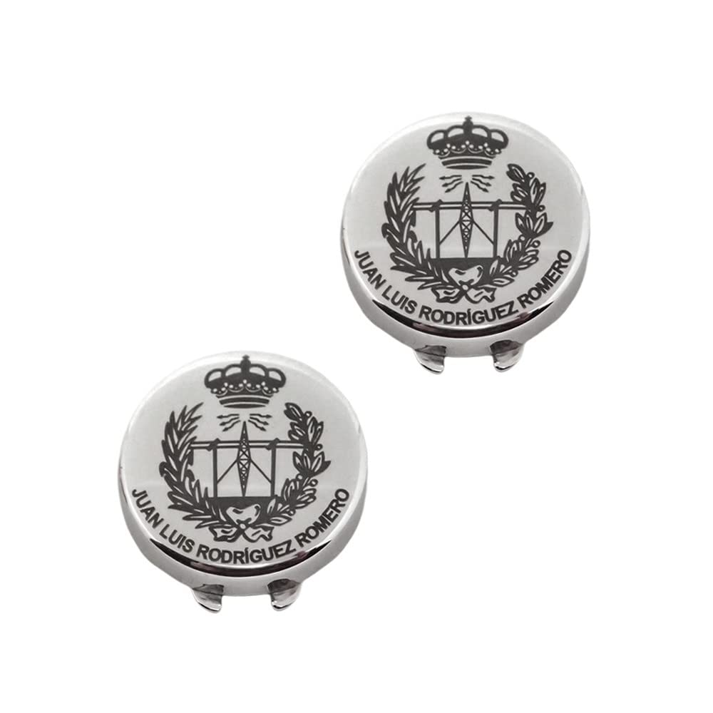 Cubrebotones personalizados plata Ley 925m hombre redondos 16mm. lisos - Personalizable - GRABACIÓN INCLUIDA EN EL PRECIO