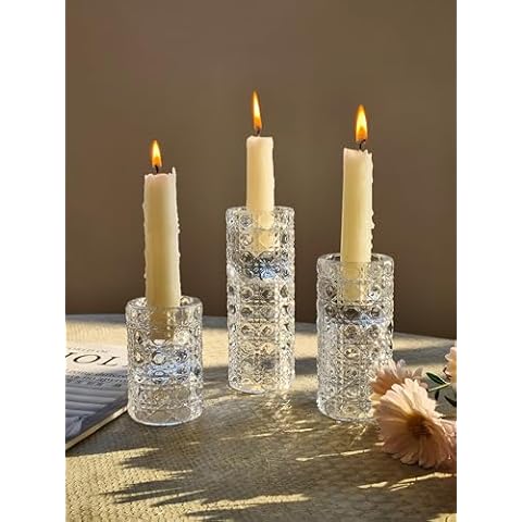 Vixdonos Glass Candleholder Set for Decor Cover