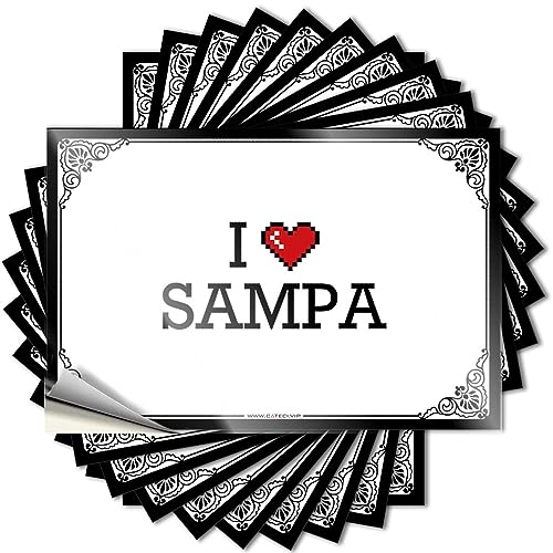 Calcomanías para tu coche I Love Sampa, calcomanías para parachoques, accesorios de coche (6 x 9 cm)
