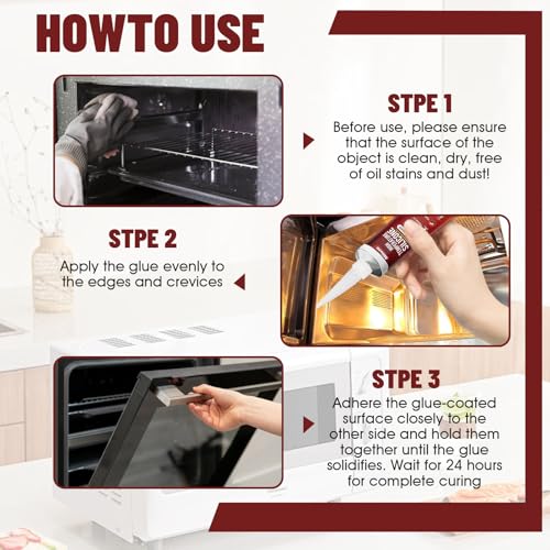 Miioto Hochtemperaturkleber, Kleber Hitzebeständig, Ofenschnurkleber, Backofen Kleber, Schamottkleber, Geeignet für Hochtemperaturabdichtung von Kaminen, Schornsteinen Grillrosten, 100ml