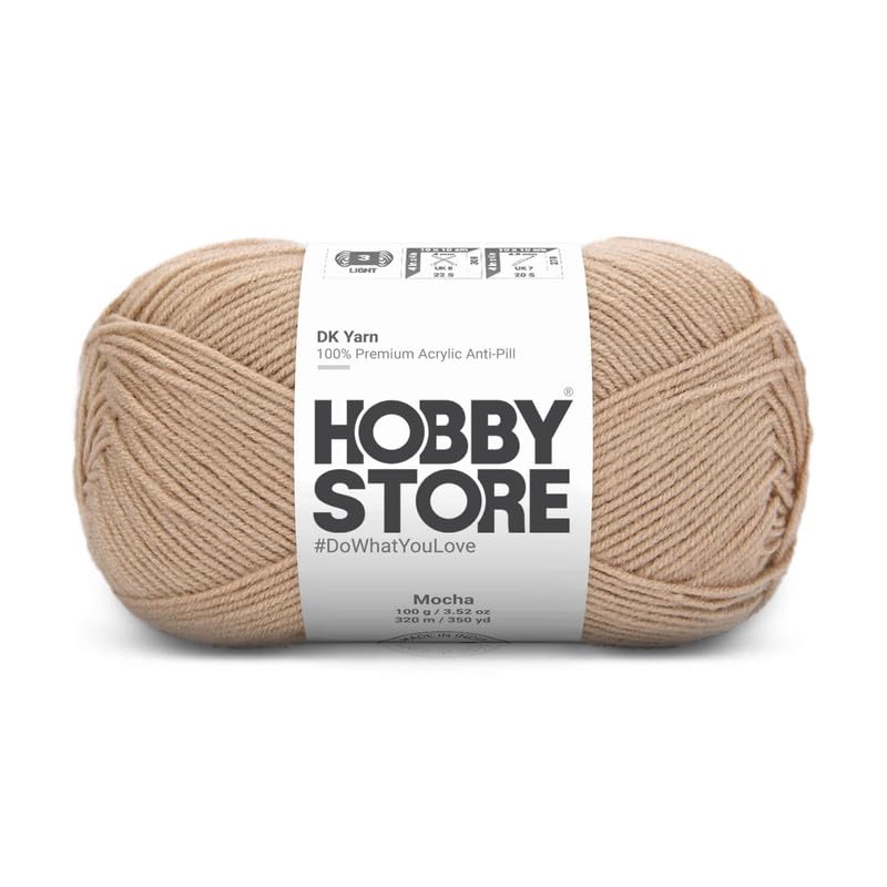 Image of DK Solid Yarn - Anti-Pill Acrylic Solid DK Yarn for Crochet & Knitting Everyday Essentials (1 ball /100 g) - Mocha 1064 | Magic Needles