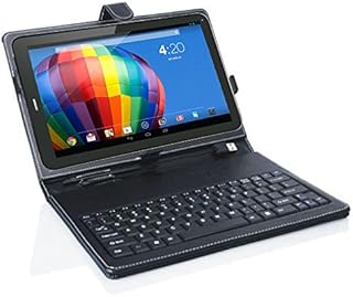 inDigi® Universal Tablet Case with Full Keyboard Black PU Leather for 7.0