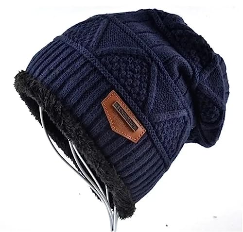 Touca De Lã Forrada Masculino Adulto Toca Gorro Toucas Frio (Azul)