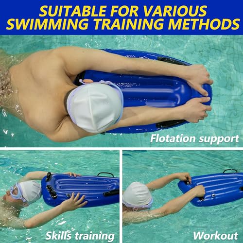 RunNico 2Pcs Adult Swim Training kickboard-Inflatable Adult Swimming Kickboard -PVC Pool Exercise Board，Swim Training Aid for Adult Pool Water Exercise - Thumbnail 6