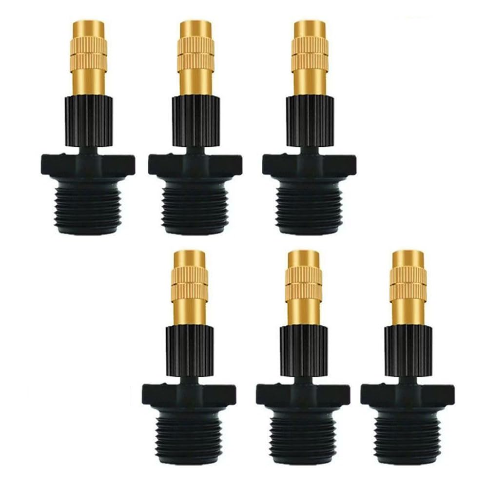 HVMBEUGOS Irrigation System Copper Nozzle Adjustable Spray Nozzle,Brass Atomizing Nozzle with Drip Connector, Garden Cooling Irrigation Equipment 20pcs Brass Nozzle + 4 Points Extra Teeth