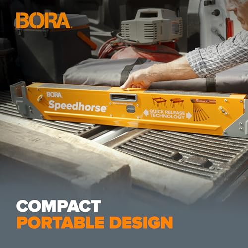 Image of BORA Portamate Speedhorse Sawhorse - 45-in W x 30-in H Single Piece Table Stand with Folding Legs,