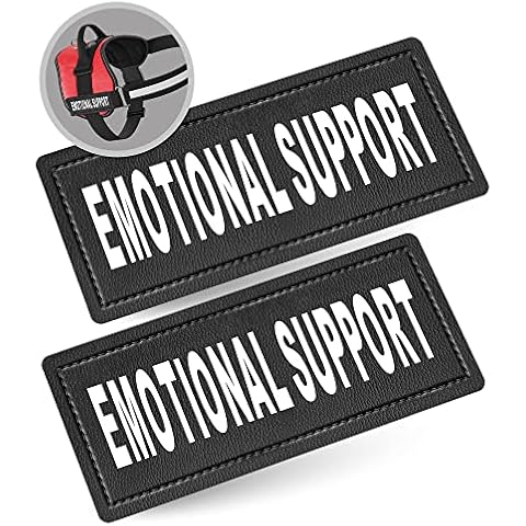 Industrial Puppy Emotional Support Dog Patch Tag with Hook Back - Reflective Lettering on ESA Patch for Vest, Harness, or Collar - Set of Two Emotional Support Dog Patches for ESA Vest Cover
