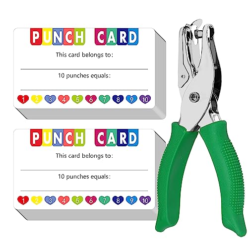 200 cartes perforées PCS, carte d'incitation avec kit perforateur portatif en forme de cœur Cartes de récompense de fidélité d'incitation pour les...