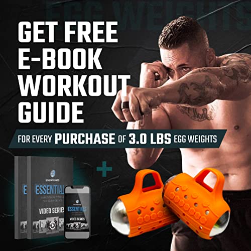 Image of Egg Weights Cardio Max 3.0 lbs. Stainless Steel Hand Weights Dumbbell Set with Anti-Slip Silicone Finger Loop for Workout, Fitness, Training for Men and Women - 2 Eggs, 1.5 lbs each + Free E-Book Workout Guide