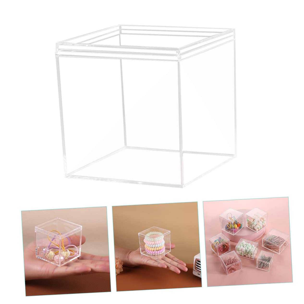 Mikinona 12piezas Caja de Almacenaje Transparente Tapa Vitrina para Dulces y Coleccionables Organizador de Objetos Pequeños de Almacenamiento Seguro y Fácil de Transportar
