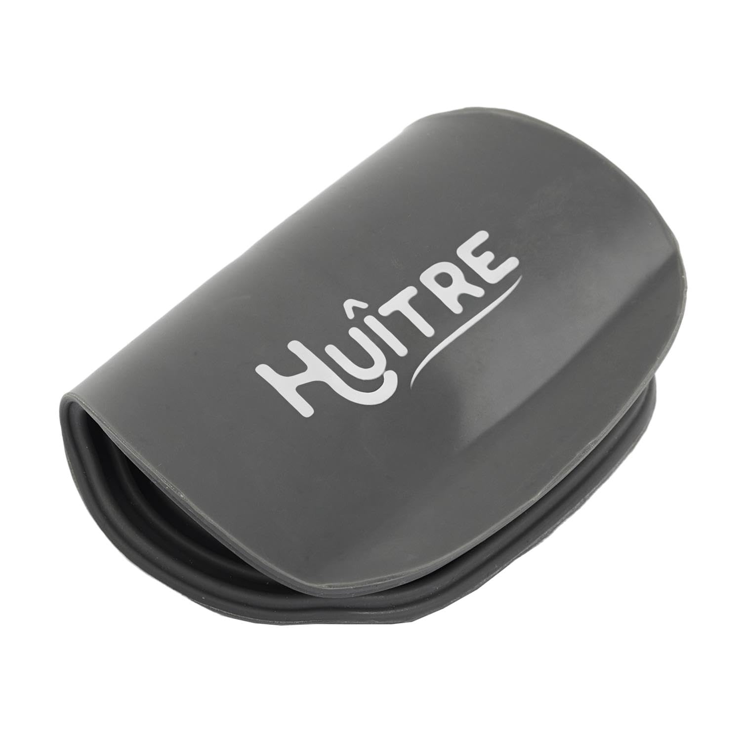 Huitre - Set di coltelli ostriche con tappetino in silicone professionale in acciaio inox con manico protettivo, colore: Grigio