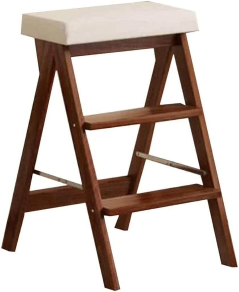 RUVOO Step Ladder Folding Step Stool Extension Ladder Portable Ladders A-Frame Solid Wood Home Step Ladders Folding Ladder Heavy Duty 330lb Folding Ladder Telescoping Ladder (Color : B)