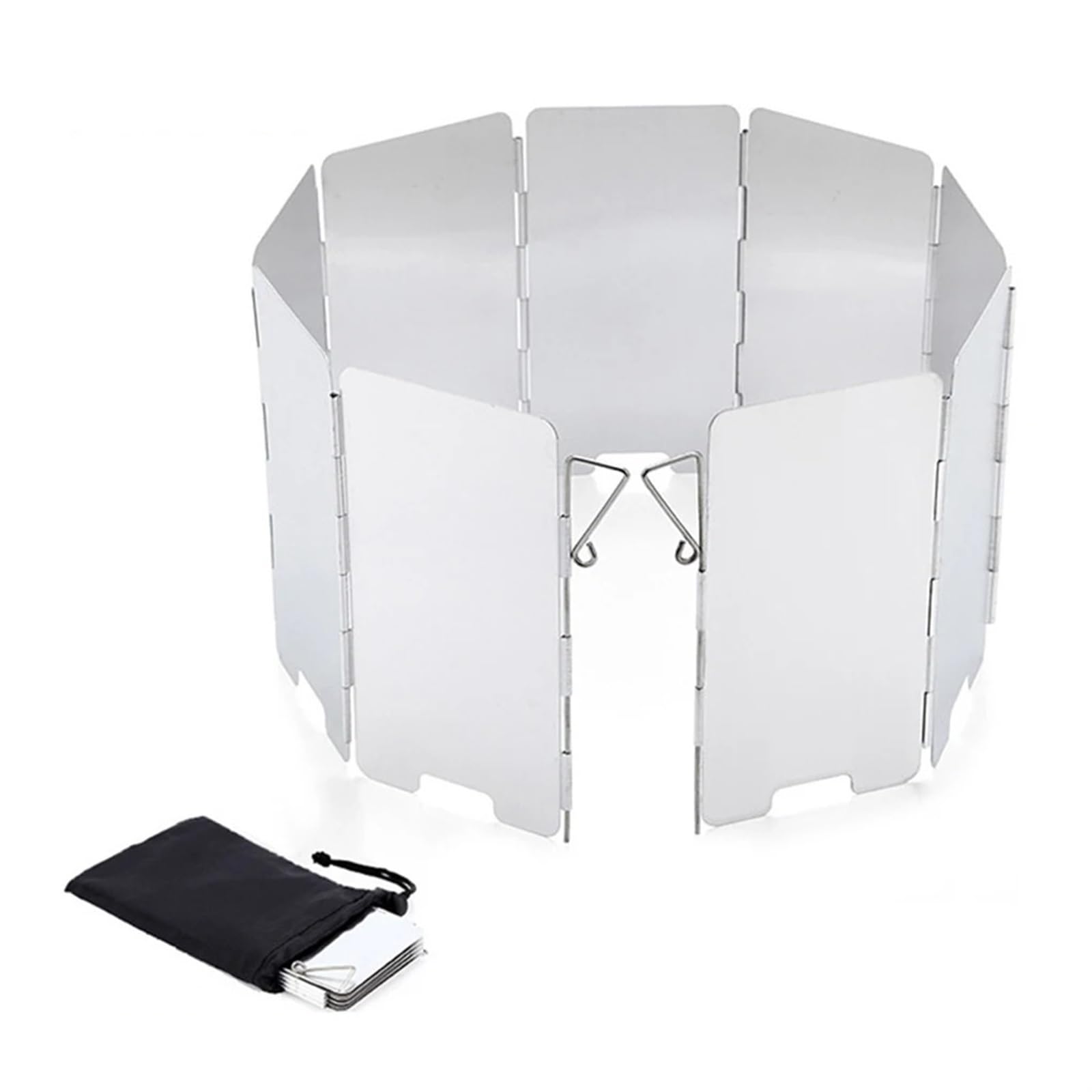 Parabrezza for fornello da campeggio in lega di alluminio | Argento 13,5x7,5x1,2 cm Campeggio da picnic all'aperto: Ioni di vento pieghevoli in lega di alluminio