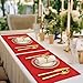 SLKQG Christmas Red Linen Fabric Placemats Set of 4, Heat Resistant & Machine Washable Double-Layered Cloth Placemats for Dining Table, Indoor/Outdoor Use, Non-Slip Kitchen Table Mats (4, Bright Red)