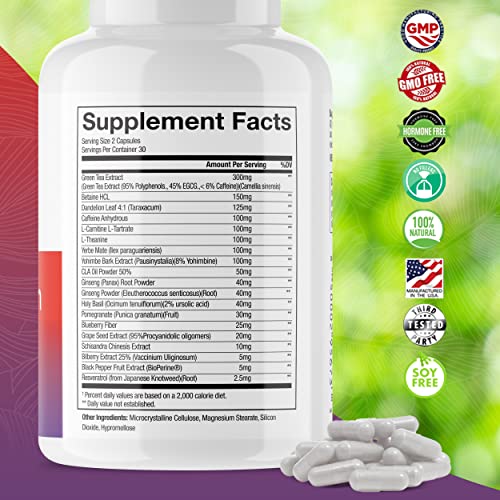 Dr Emil Nutrition Daytime Burn - Weight Management Supplement & Metabolism Booster For Women And Men - Made With Natural Green Tea Extract #TOP3