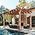 MUPATER Retratable Wooden Pergola Gazebo for Patio with Arched Roof and Stakes, 12'x14' Outdoor Pergola Garden Shelter Cedar Framed for Backyard,Deck,Garden,and Lawn