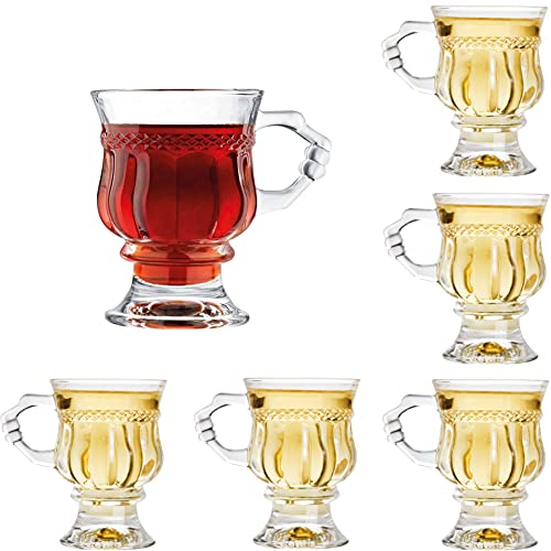Image of MULTI ZONE 250 ML Crystal Clear Toughened Glass Tea Cup with Convenient Solid Handle Cups, Espresso Mug Set for Tea, Coffee, Hot /Cold Drinks (MZ-09)