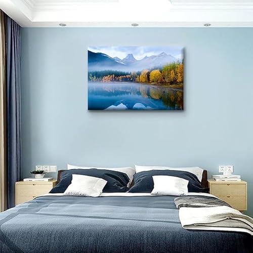 Tatras Mountains National Park Canvas Wall Art Forest Lake Painting Artwork Nature Prints Poster Framed For Living Room Bedroom Ready To Hang (12X16 Inch) #TOP4