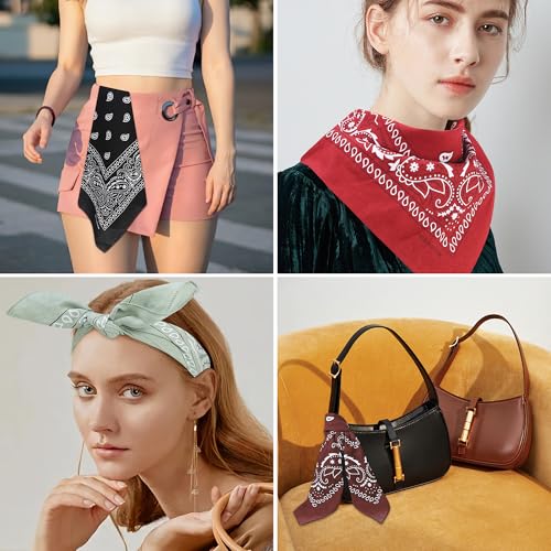 Image of Mochabao 100% Cotton 27 inch x 27 inch Large Bandanas for Men & Women, Multi-Purpose Bandana Headbands, Square Head Scarf
