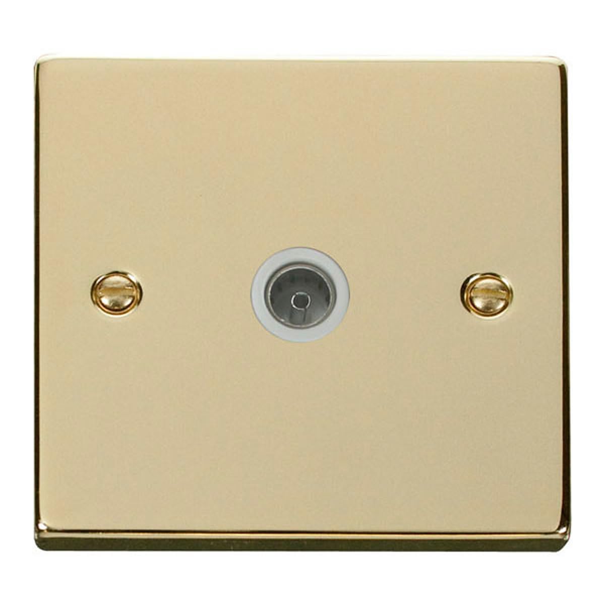 Click Polished Brass 1 Gang Single Coaxial Tv Socket