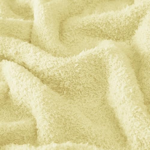 Image of CYMULA Knit Throw Blanket for Couch Yellow - Super Soft Lightweight Plush Fuzzy Fluffy Cozy Blankets and Throws for Sofa Bed, 60 x 80 inches
