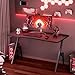 HLDIRECT 40 Inch Gaming Desk, Small Computer Gaming Desk Table with Cable Management, Ergonomic A Shape Modern Carbon Fiber Gamer Table Pc Workstation Home Office Desks for Small Space, Black