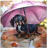 Cross Stitch Kits for Beginner Adult Kids,Cross Stitch Supplies with-Dachshund-Embroidery Patterns,11CT Stamped Needlepoint Kits Gift for Home Decor 16 '' x 20 ''