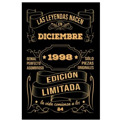 Cumpleaños Vintage Leyendas Nacen en Diciembre 1998: Regalo de 24 cumpleaños para mujeres y hombres, regalo de 24 cumpleaños para él/ella, Cuaderno Diario | regalos de Diciembre
