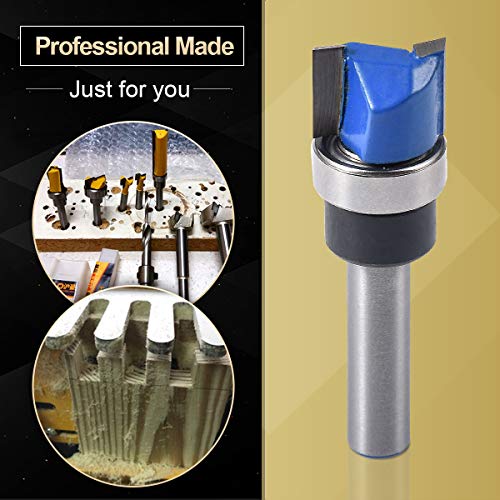 Katur BT-5002-1 Top Bearing Flush Trim Pattern Router Bit, Hinge Mortising Router Bit, Template Router Bit Set, 1/4 Inch Shank With Alloy Blade Carbon Steel thumb #4