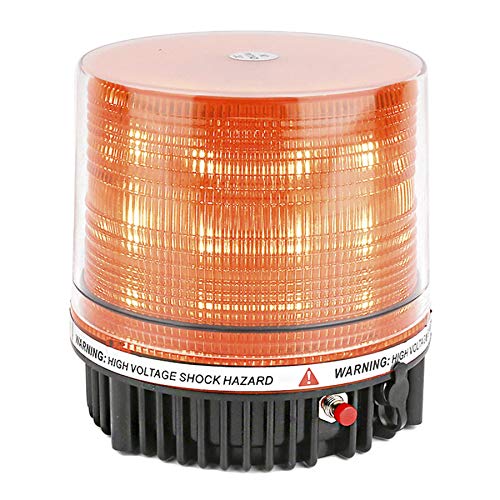 LE-JX Amber Wireless Rotating Beacon Orange Battery Led Strobe Warning Light Roof Top Plow Hazard Flash Emergency Mail Lights 12 V with Magnetic Base Mount and Rechargeable Plug (Yellow, 18 LED)
