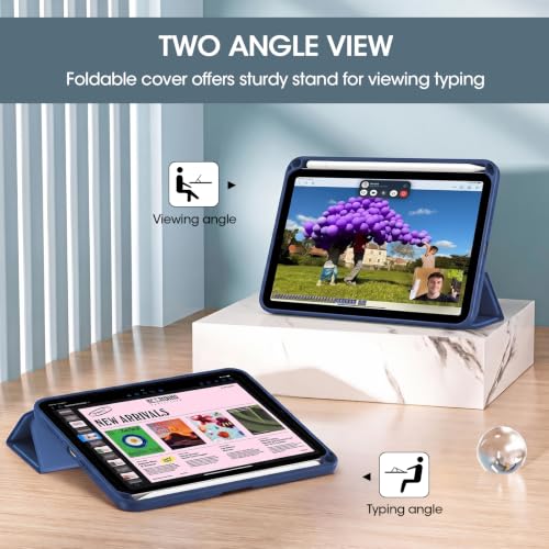 Image of ProCase Smart Case for iPad mini 7 A17 Pro 2024 /Mini 6 2021 8.3 inch -Navy | Slim iPad Mini 7th /6th Gen Case with Pencil Holder Hard Back Cover for iPad Mini 8.3 Inch 7th Gen /6th Gen