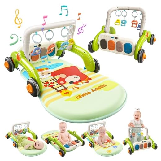 CUTE STONE Tapis de jeu pour bébé avec piano, tapis de jeu, tapis d'activités bébé 0 à 12 mois, marcheur d'apprentissage garçon et fille, centre d'activités musicales, tapis le ventre des nouveau-nés