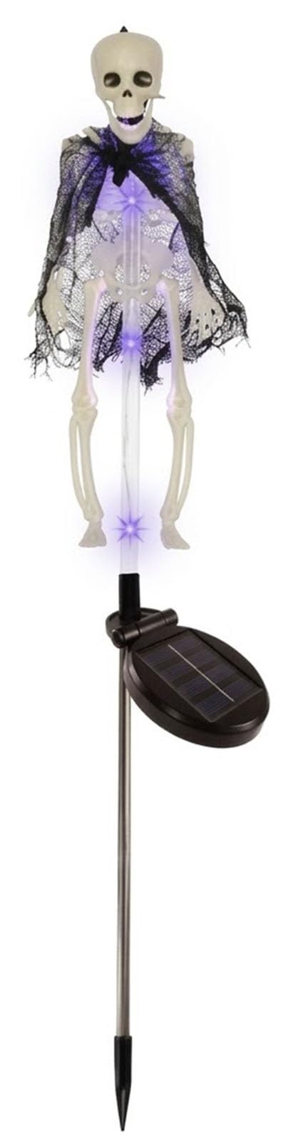 Solar Skeleton Yard Stake, Halloween Garden Light 3D Creepy LED Lamp