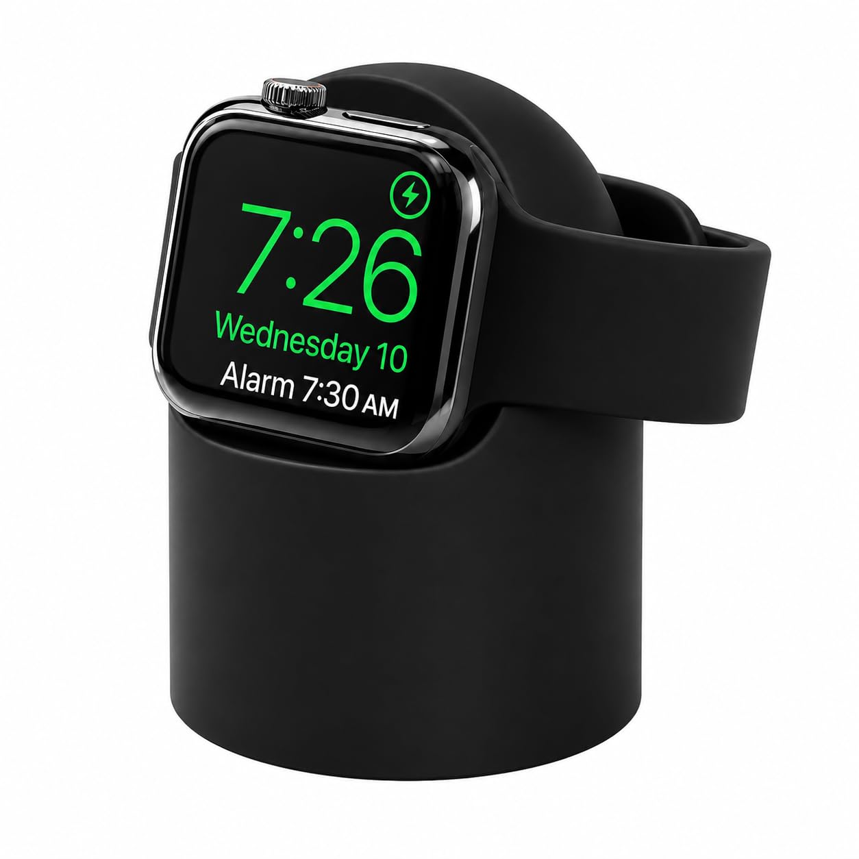 Mizi Magnetic Charging Stand for Apple Watch Ultra 3/2/1 & Series 11/ to /1/SE Silicone Wireless Charger Holder with Cable Management, Nightstand Mode Support, Portable Desk & Bedside Dock - Black-image-22