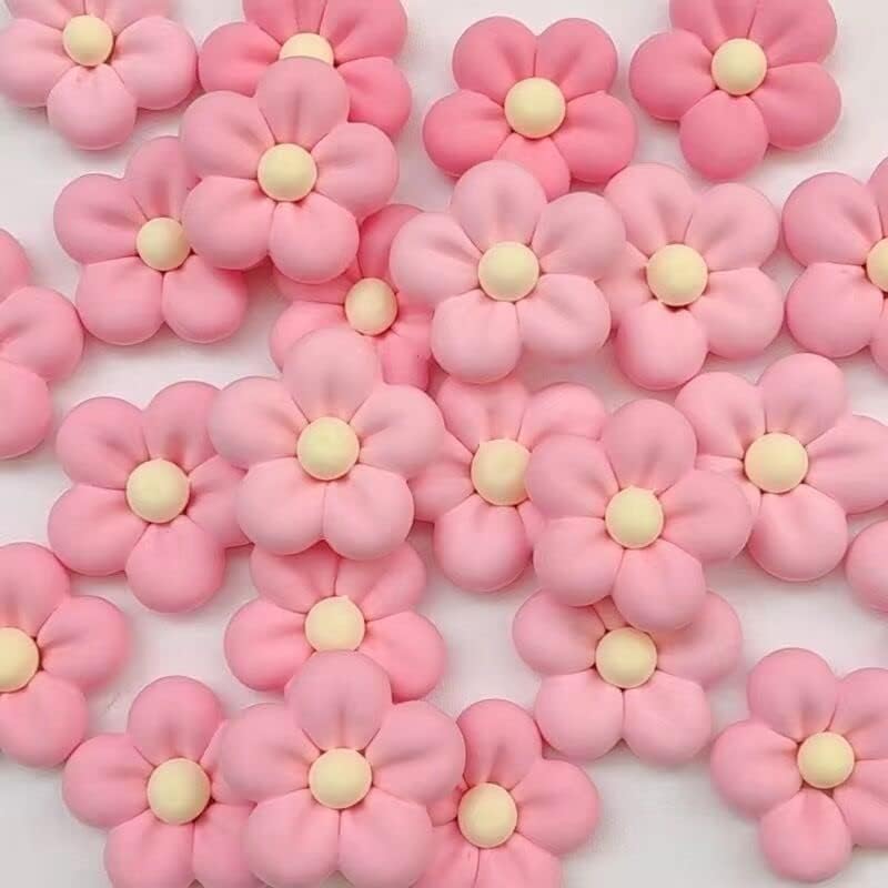 Miniatura 2 de Yuxuanish 30 flores de arcilla acabadas para bricolaje, 1.18 a 1.2 pulgadas, flores de arcilla con acabado hecho a mano para niñas, niños