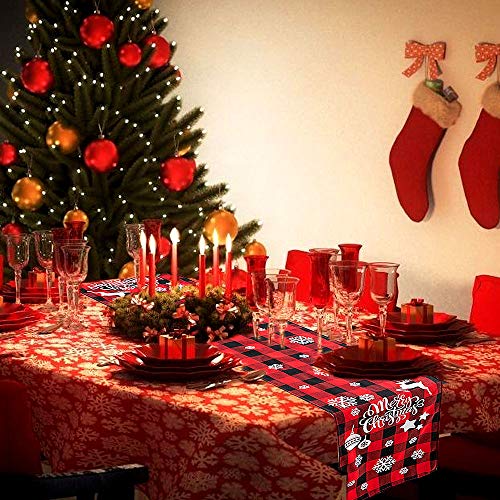 WELLXUNK® Tovaglia di Natale, Runner da Tavola in