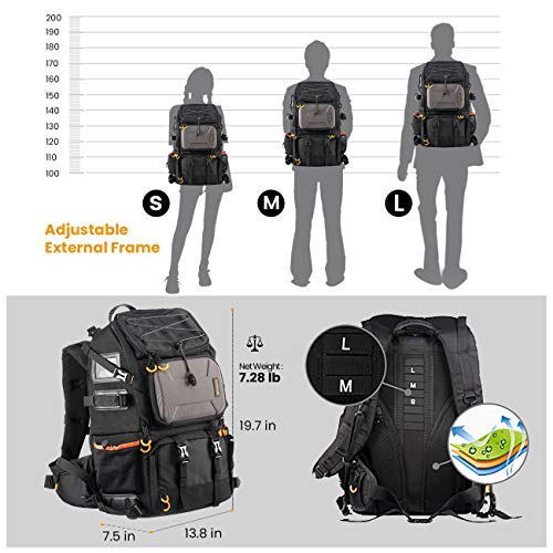TARION Large Waterproof Camera Backpack - 2 in 1 Professional Camera Bags for Photographers with 15.6" Laptop Compartment & Raincover & Tripod Holder (PB01)