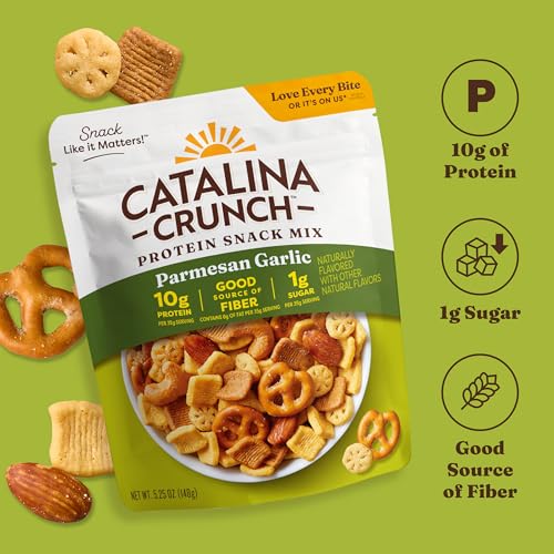 Image of Catalina Crunch Protein Snack Mix, Parmesan Garlic, 5.25 oz Bag (Pack of 3)