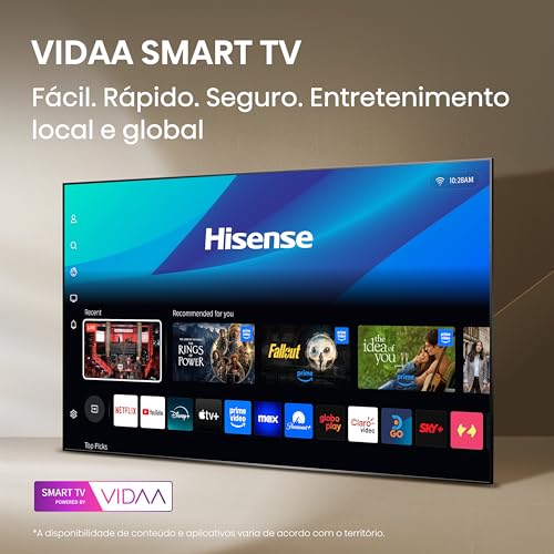 Hisense Smart TV UHD 4K DLED 58″ Polegadas 58A6NV com HDR10 Dolby Vision Game Mode Controle por Voz Alexa Built-In AirPlay