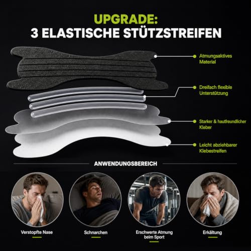 Nasenpflaster Schnarchen 60 Stück Anti Schnarch Nose Strips Sport & Schlaf – Ansicht 5