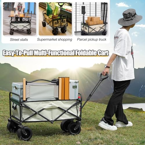 Carrito móvil con ruedas para ferias artesanales y eventos exteriores 5