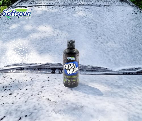 Image of SOFTSPUN Essentials 300mL Car & Bike Premium Liquid Shampoo | Extra Suds, Removes Tough Dirt & Grime| pH Neutral | Works with Bucket & Foam Cannon