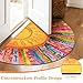 Likiyol Sun Door Mat Indoor Entrance, Inspirational Quotes Welcome Mat Half Circle Front Door Mats, Colorful Floral Non Slip Boho Doormat Outdoor Indoor Entrance, Low Profile, Absorbent, 18