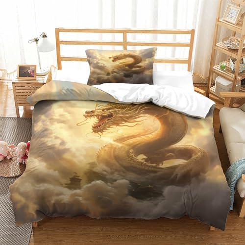 Housse de couette dragon 3D en microfibre premium ultra douce