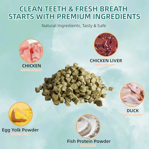 Image of 4 Pack Dental Chews for Dogs, Freeze Dried Dog & Cat Treats to Help Clean Teeth & Freshen Breath,Supports Gum & Oral Health, Daily Oral Care Treats for Cats and Dogs
