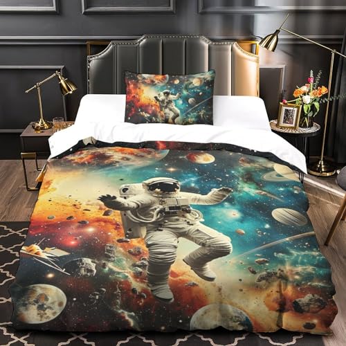 Parure de lit astronaute 3D en microfibre pour lit simple ado - 4
