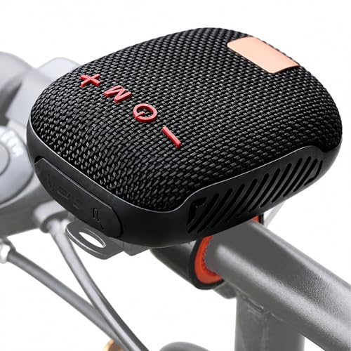 GOWENIC Bike Speaker Portable Bluetooth Speaker IPX5 Mini Radio Am/Fm Handlebar Receiving Calls for Cycling Hiking Camping (Black)