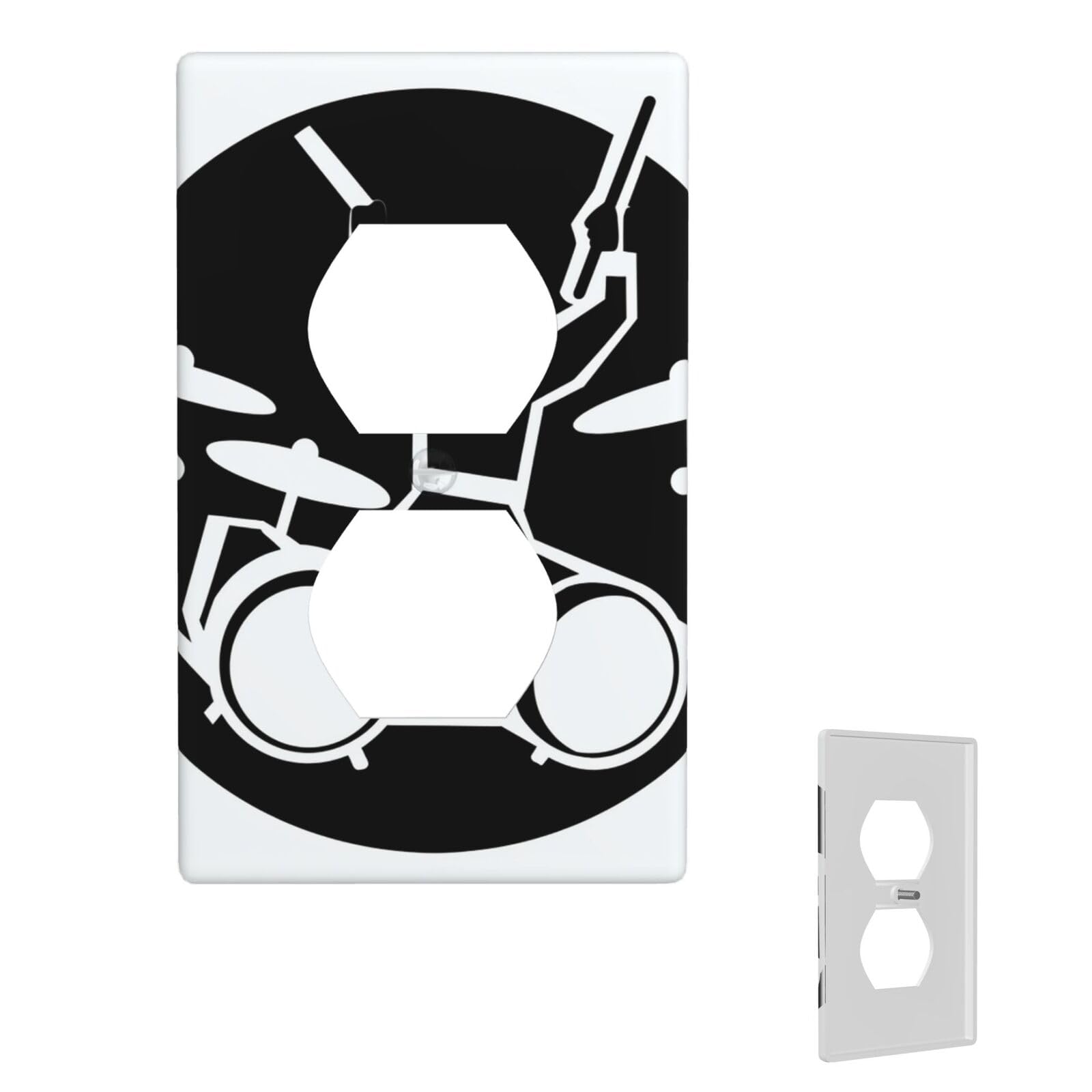 1-Gang Decorator Wall Plate Drummer Light Switch Cover Single Gang Receptacle Wall Plate Standard Size 4.5" x 2.76" Wallplate Unbreakable Polycarbonate Outlet Faceplates Cover