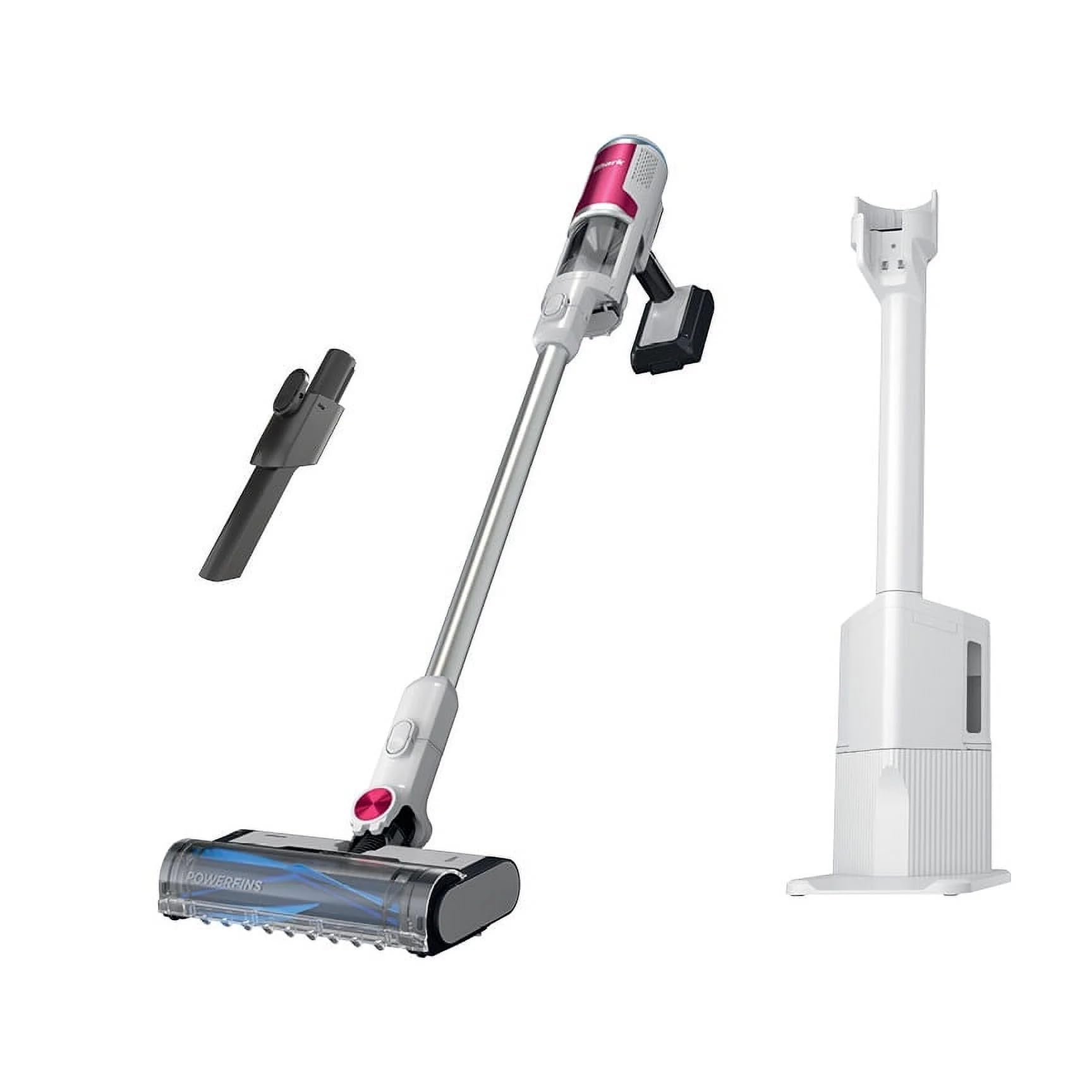 SHARK Clean & Empty Cordless Stick Vacuum Cleaner, Auto-Empty System, Self Cleaning Brushroll, HEPA Filter, Powerful Suction, Compact Lightweight, Perfect for Pet Hair (Renewed) (White + Bold Magenta)